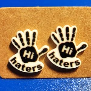 Hi haters Acrylic Stud Earrings